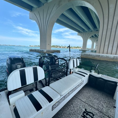 a chair sitting in front of a building