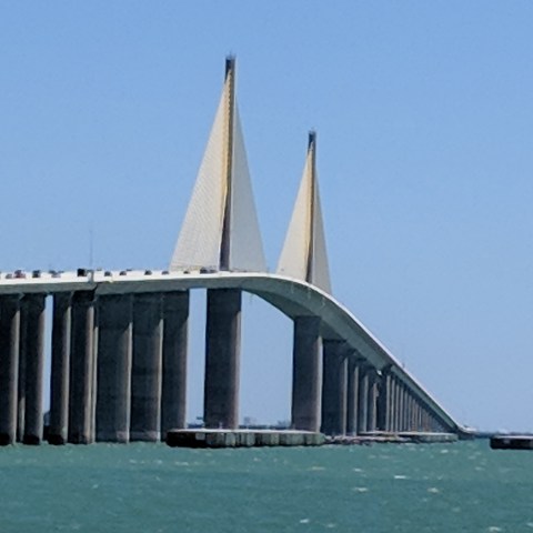 Sunshine Skyway Bridge next to a body of water